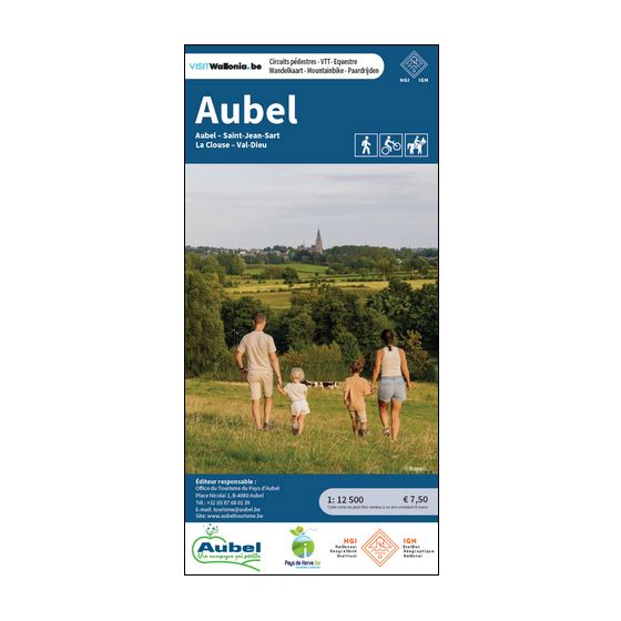 Carte de promenades pédestre, VTT et équestre - Aubel (Belgique) | NGI carte de randonnée IGN Belgique 