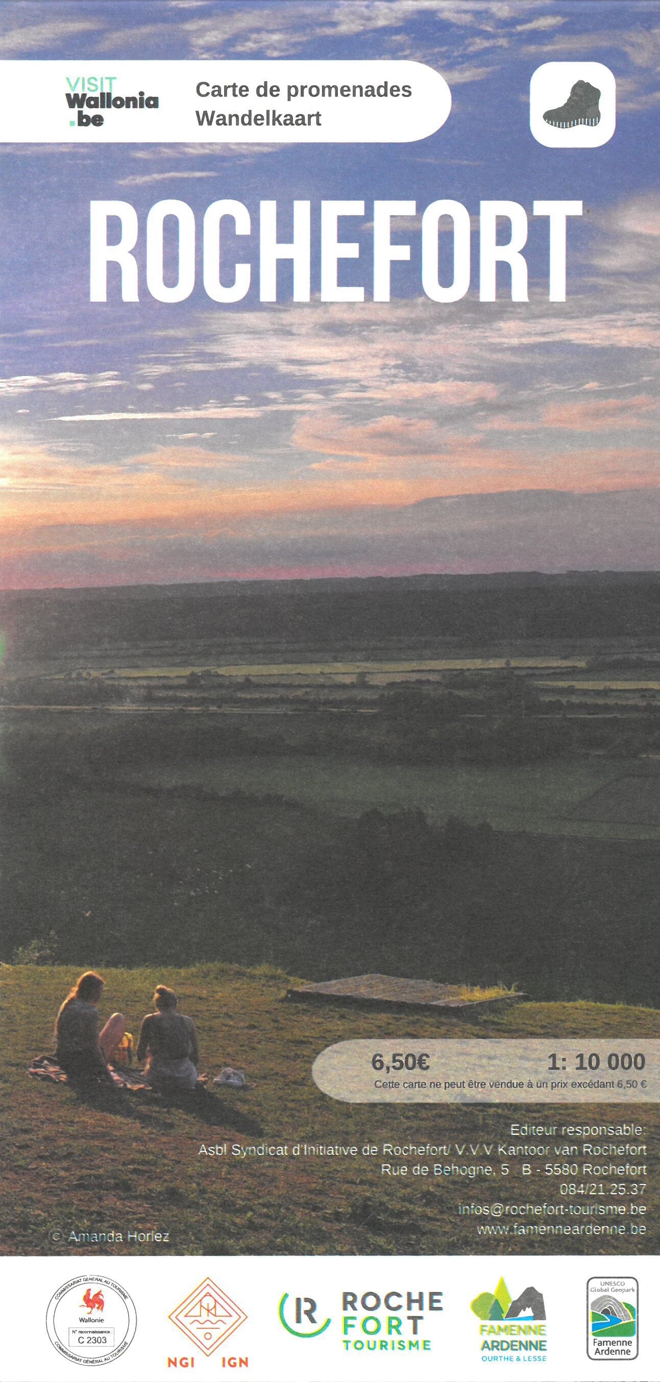 Carte de promenades - Rochefort (Belgique) | NGI carte de randonnée IGN Belgique