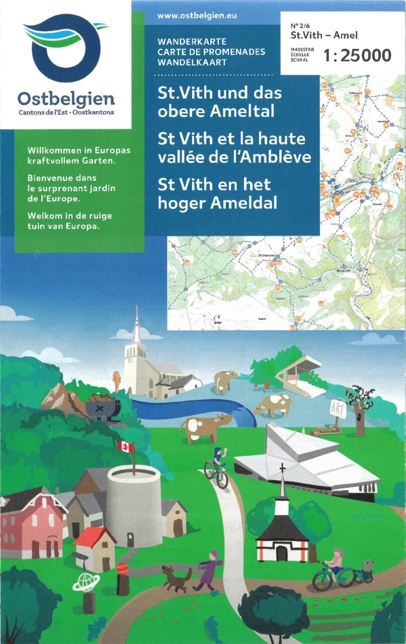 Walking map - St-Vith and the upper Amblève valley (Belgium) | NGI ...