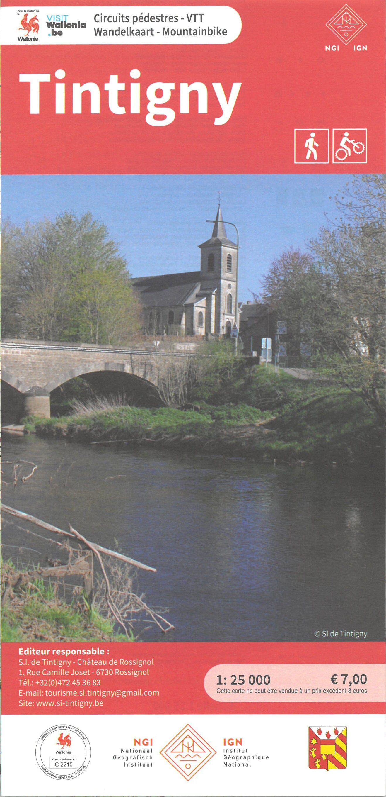 Carte de promenades - Tintigny (Belgique) | NGI carte de randonnée IGN Belgique