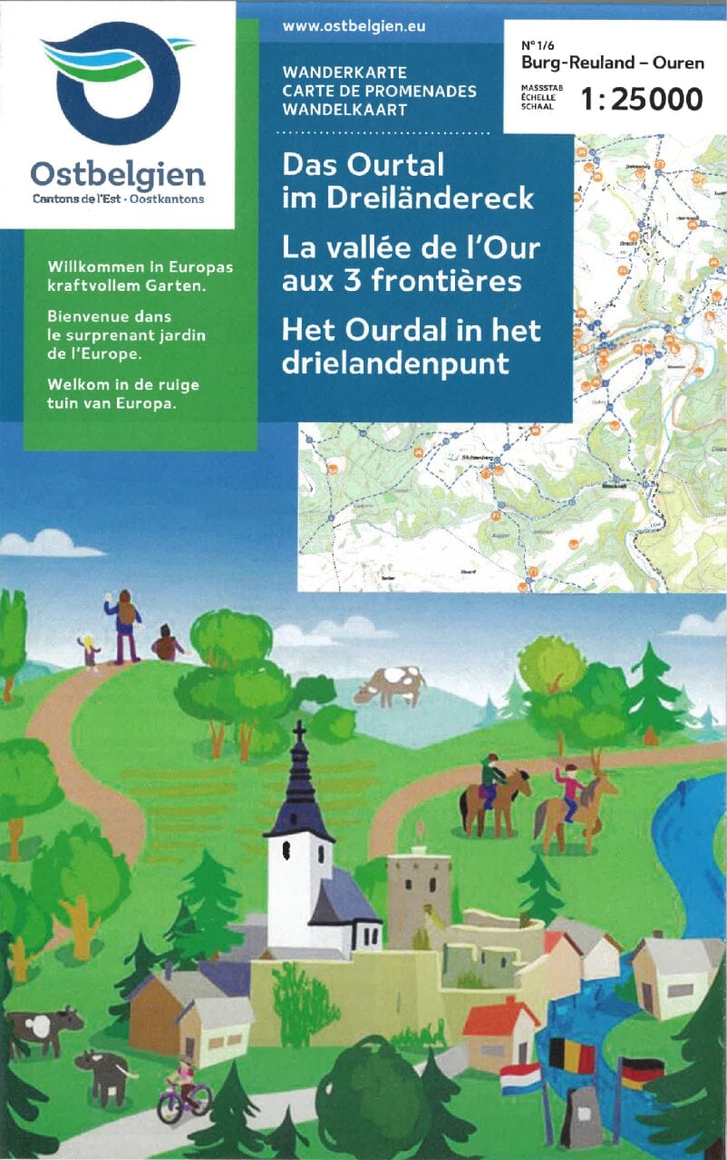 Carte de promenades - Vallée de l'Our aux 3 frontières (Belgique) | NGI carte de randonnée IGN Belgique