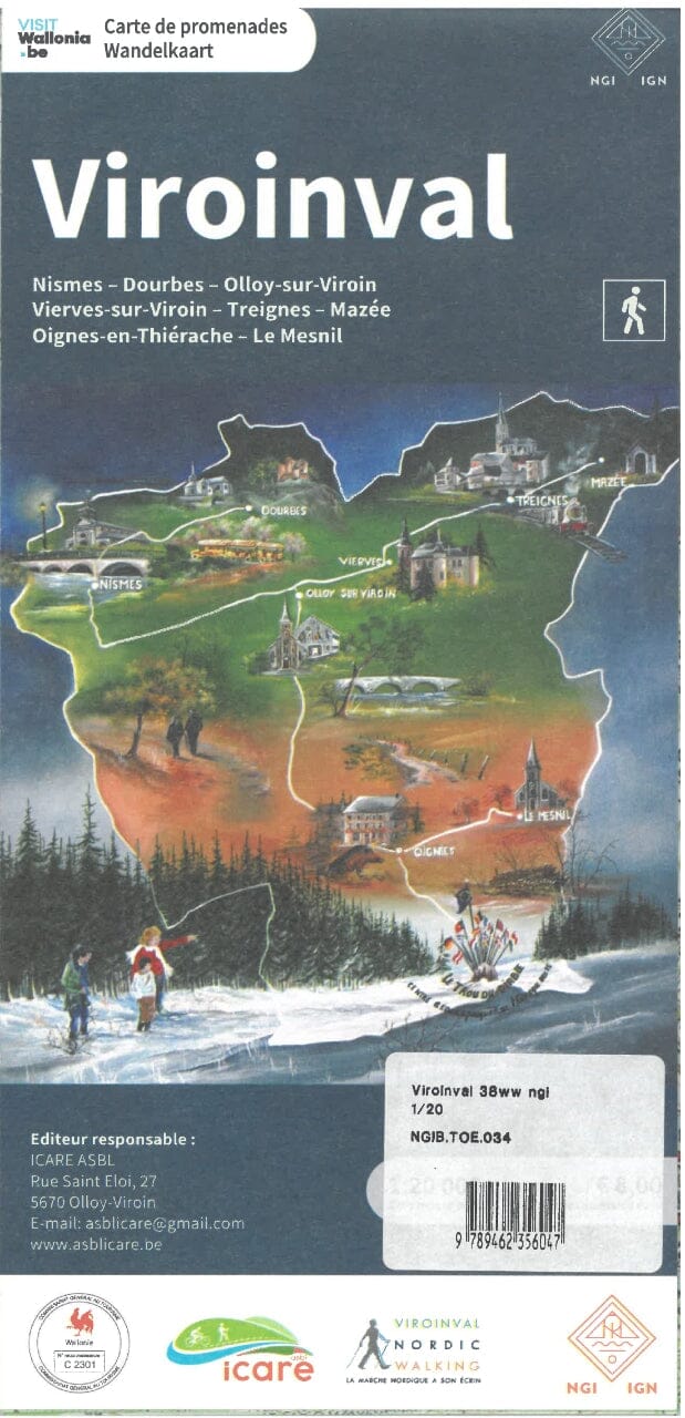 Carte de promenades - Viroinval (Belgique) | NGI carte de randonnée IGN Belgique