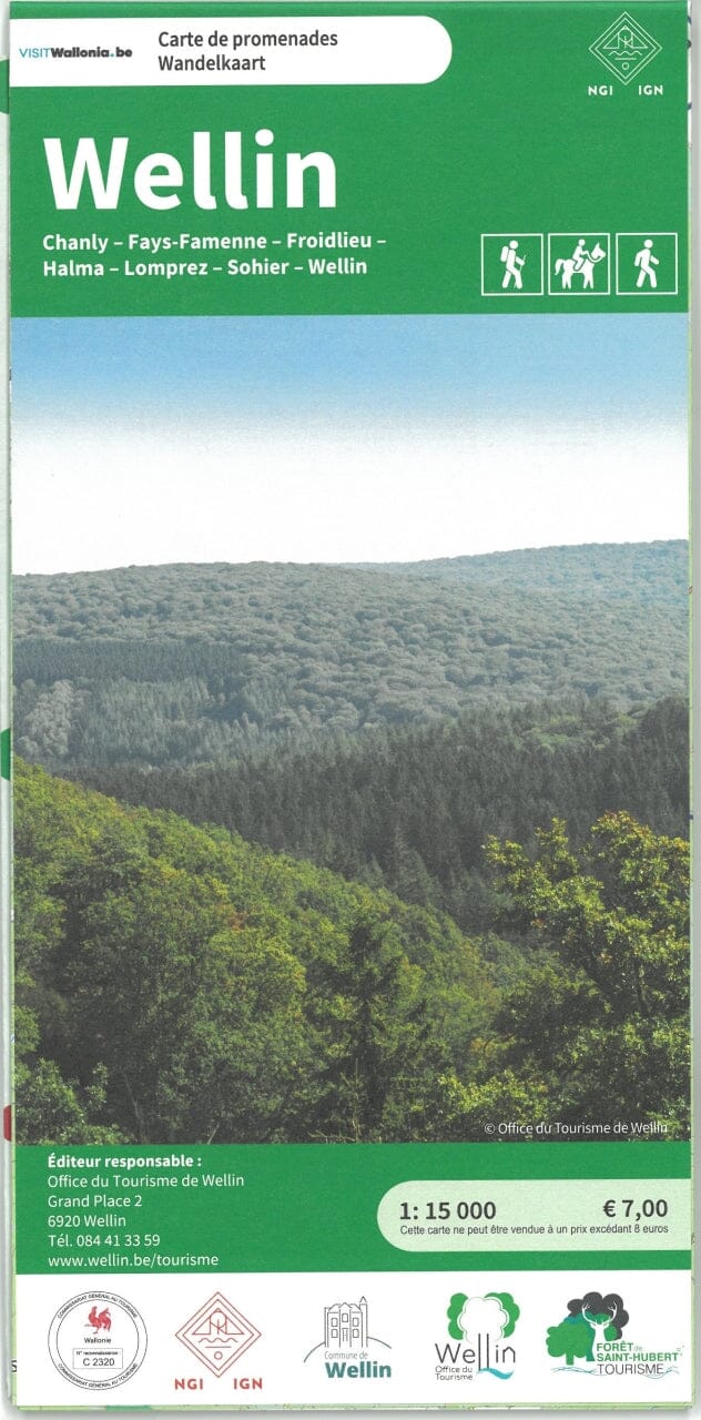 Carte de promenades - Wellin (Belgique) | NGI carte de randonnée IGN Belgique