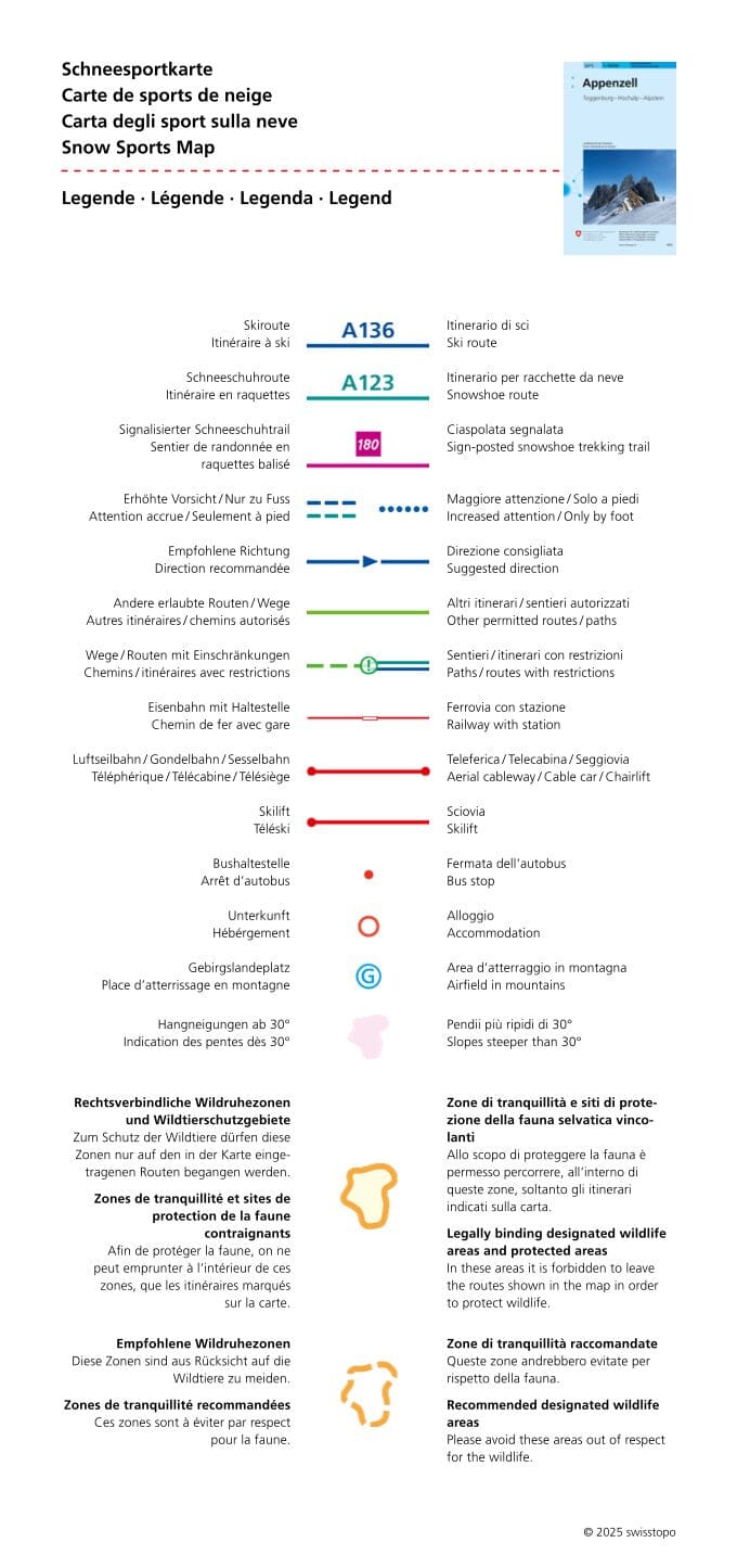 Carte de randonnée à ski n° 256S - Disentis (Suisse) | Swisstopo - ski au 1/50 000 carte de randonnée Swisstopo 