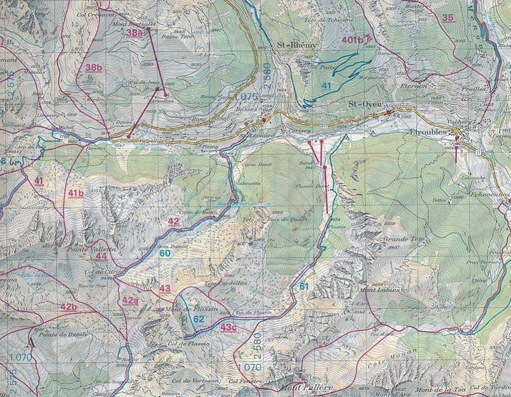 Carte de randonnée à ski n° 492S - Mont Blanc, Chamonix | Swisstopo - ski au 1/50 000 carte de randonnée Swisstopo 