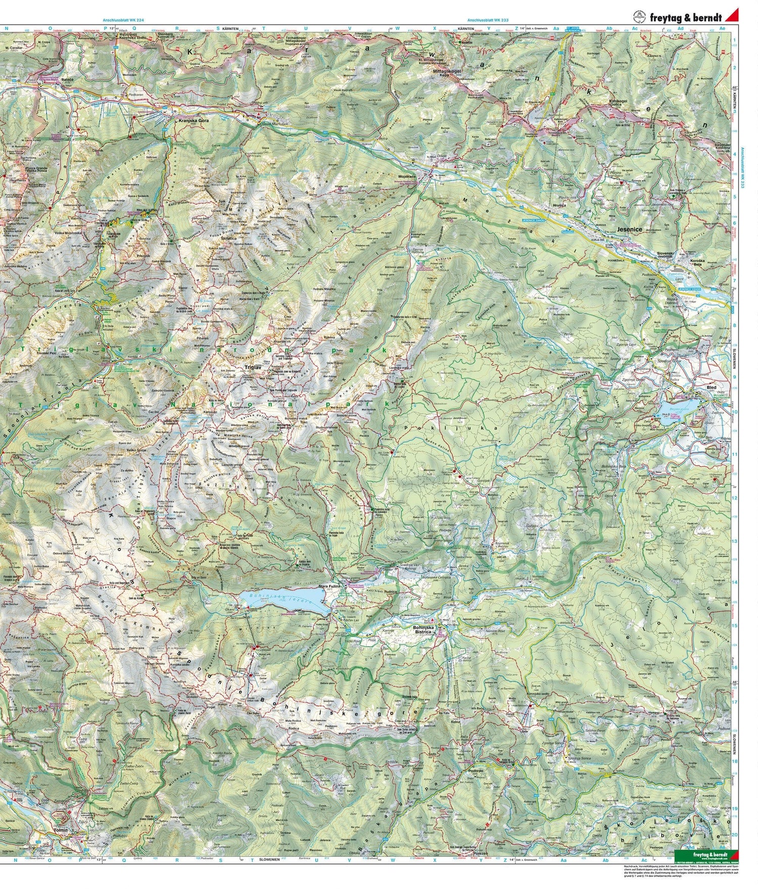 Carte de randonnée - Alpes Juliennes, n° WK141SL | Freytag & Berndt carte de randonnée Freytag & Berndt