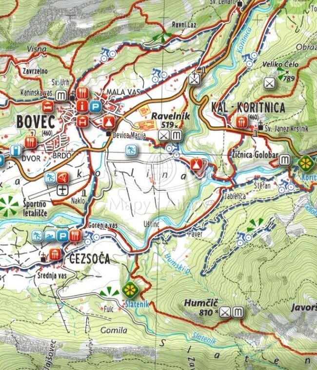 Carte de randonnée - Alpes Juliennes (Slovénie) | Kartografija carte de randonnée Kartografija 