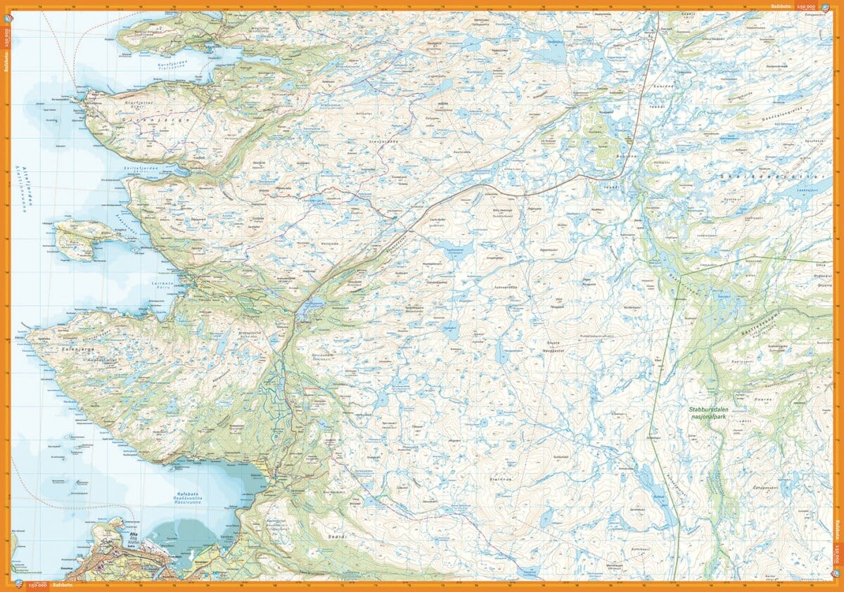 Carte de randonnée - Alta (Norvège) | Calazo - 1/50 000 carte de randonnée Calazo