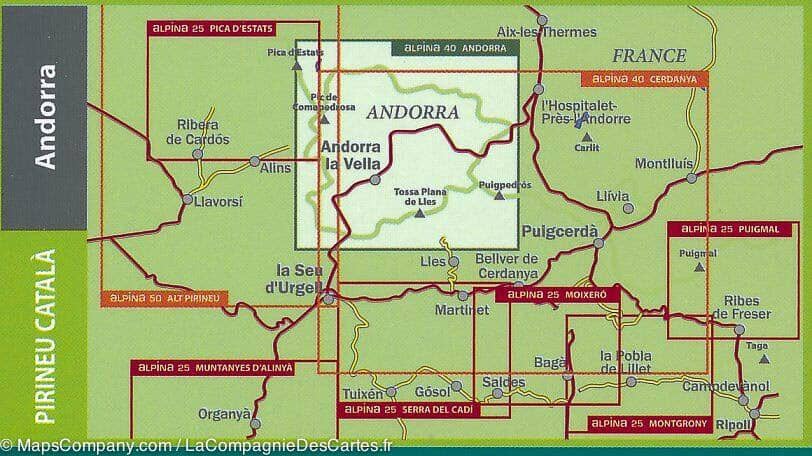 Carte de randonnée - Andorre | Alpina carte de randonnée Editorial Alpina