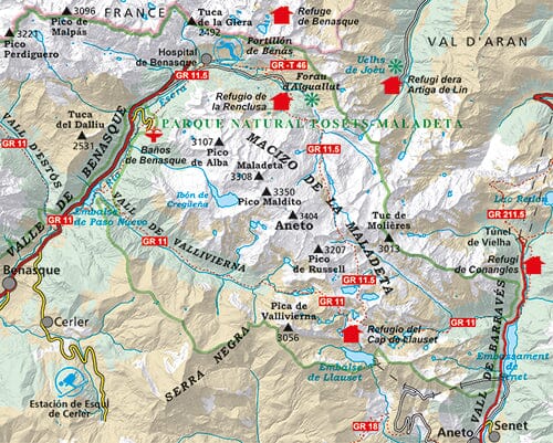 Carte de randonnée - Aneto, Massif de la Maladeta, parc naturel de Posets-Maladeta (Pyrénées aragonaises) | Alpina carte de randonnée Editorial Alpina