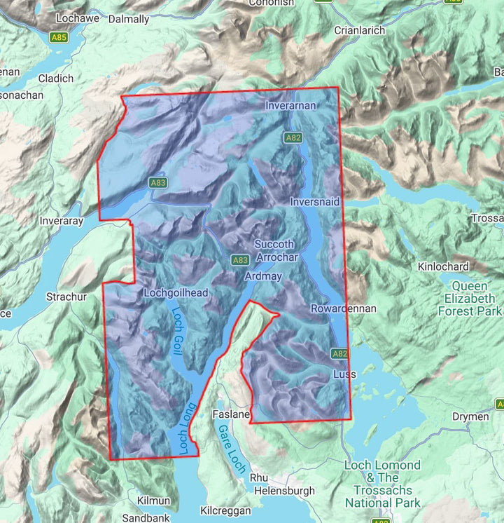 Carte de randonnée - Arrochar Alps XT40 | Harvey Maps - Ultramap carte de randonnée Harvey Maps 