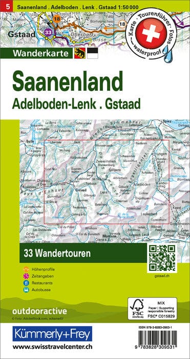 Carte de randonnée backcountry n° HKF.WK.05 - Saanenland, Adelboden-Lenk (Suisse) | Hallwag carte de randonnée Hallwag