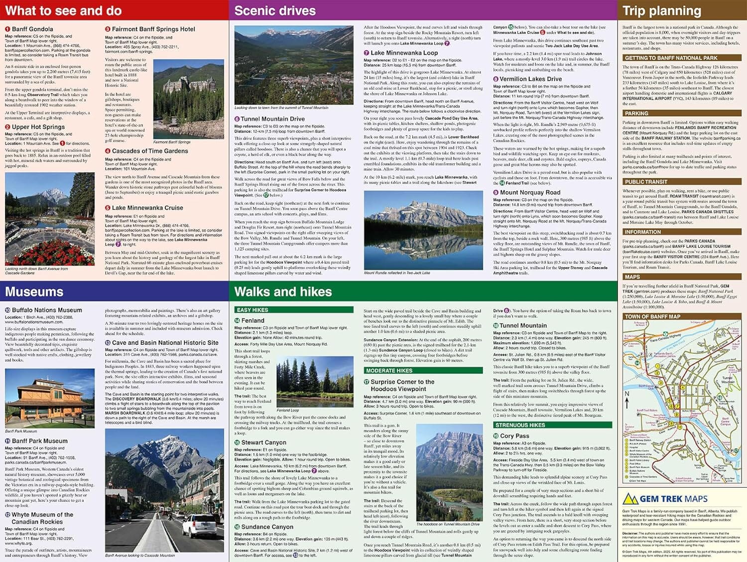 Carte de randonnée - Banff Up-Close (Alberta, Canada) | Gem Trek - 1:35 000 carte de randonnée Gem Trek Publishing