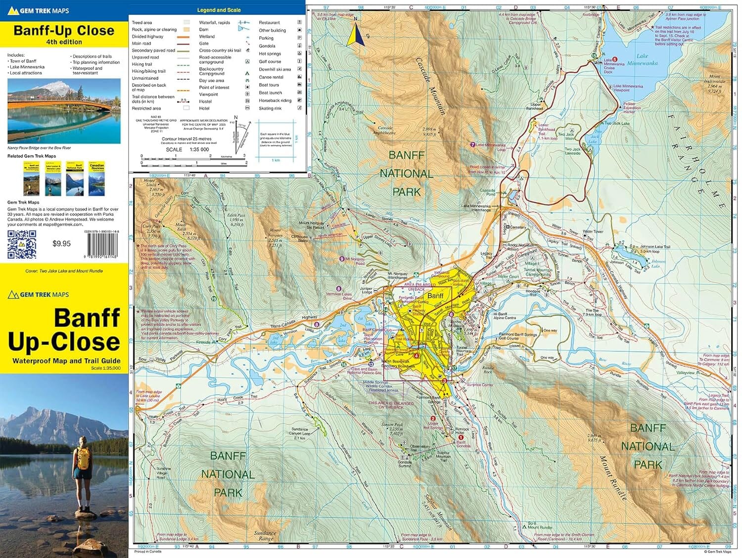 Carte de randonnée - Banff Up-Close (Alberta, Canada) | Gem Trek - 1:35 000 carte de randonnée Gem Trek Publishing