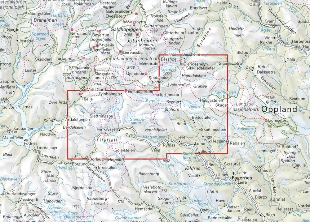Carte de randonnée - Beitostølen & Filefjell (Norvège) | Calazo - 1/50 000 carte pliée Calazo 