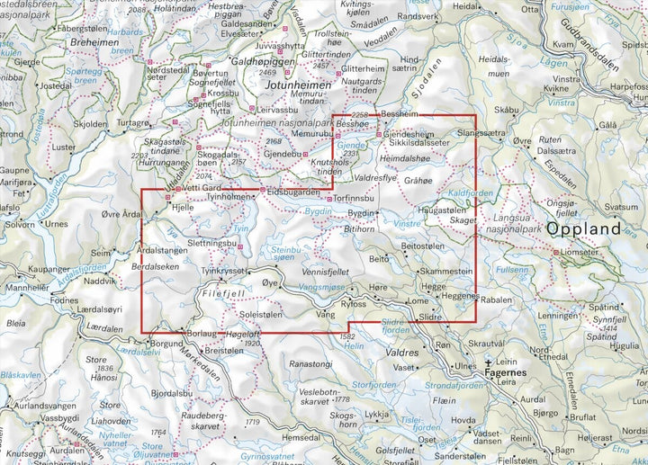 Carte de randonnée - Beitostølen & Filefjell (Norvège) | Calazo - 1/50 000 carte pliée Calazo 