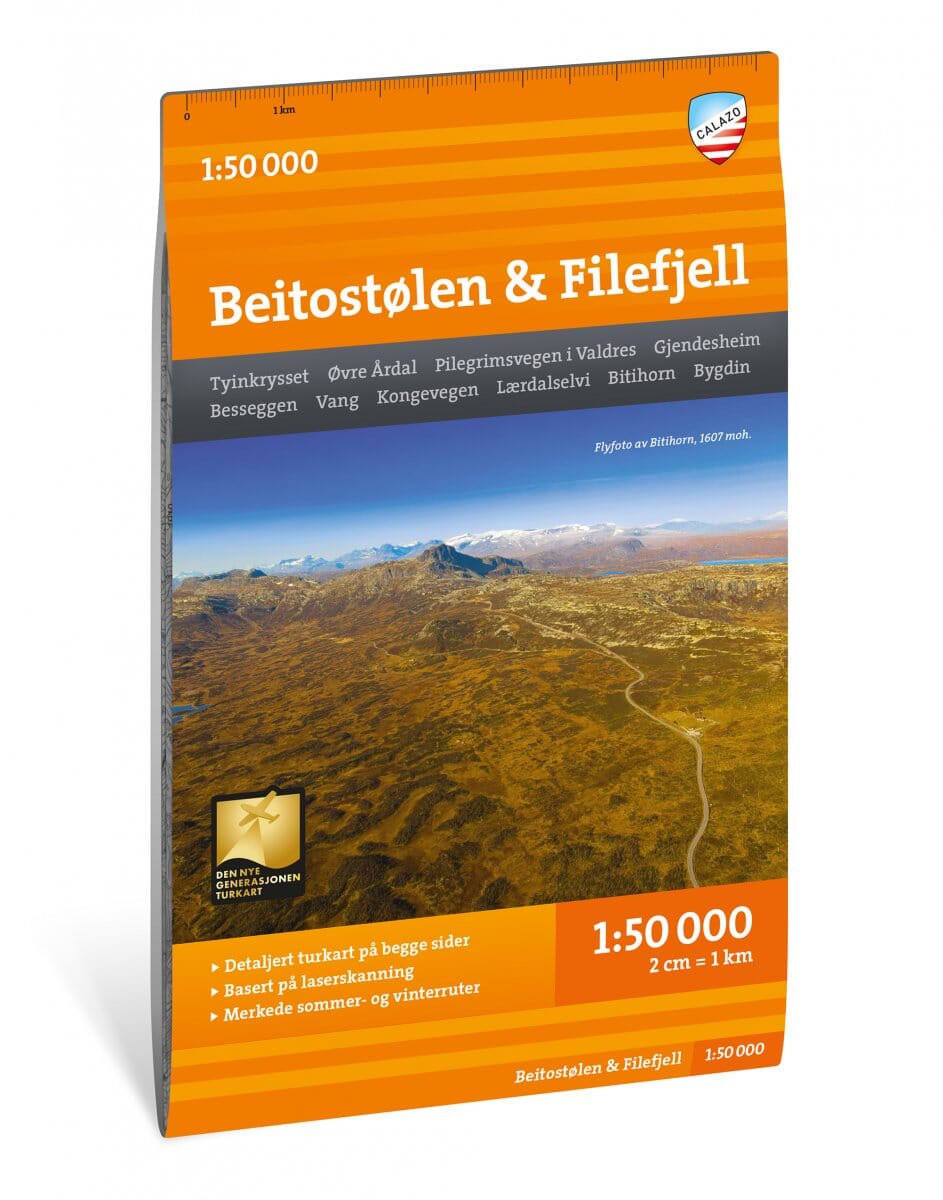 Carte de randonnée - Beitostølen & Filefjell (Norvège) | Calazo - 1/50 000 carte de randonnée Calazo