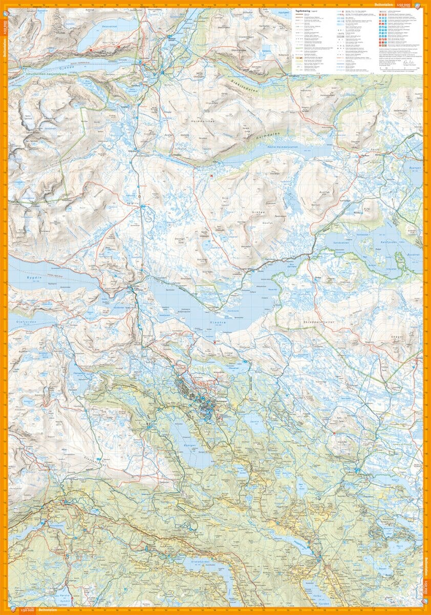 Carte de randonnée - Beitostølen & Filefjell (Norvège) | Calazo - 1/50 000 carte de randonnée Calazo