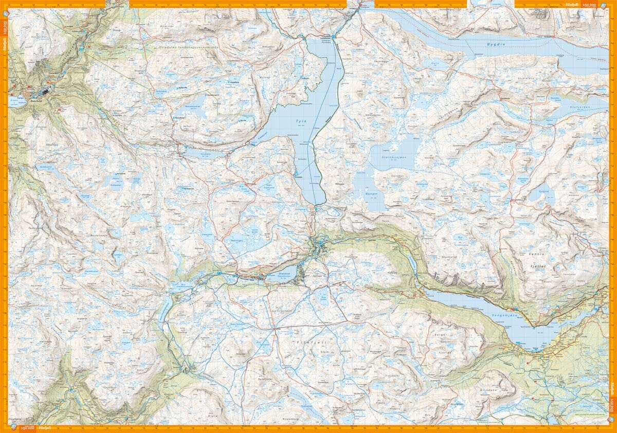 Carte de randonnée - Beitostølen & Filefjell (Norvège) | Calazo - 1/50 000 carte de randonnée Calazo