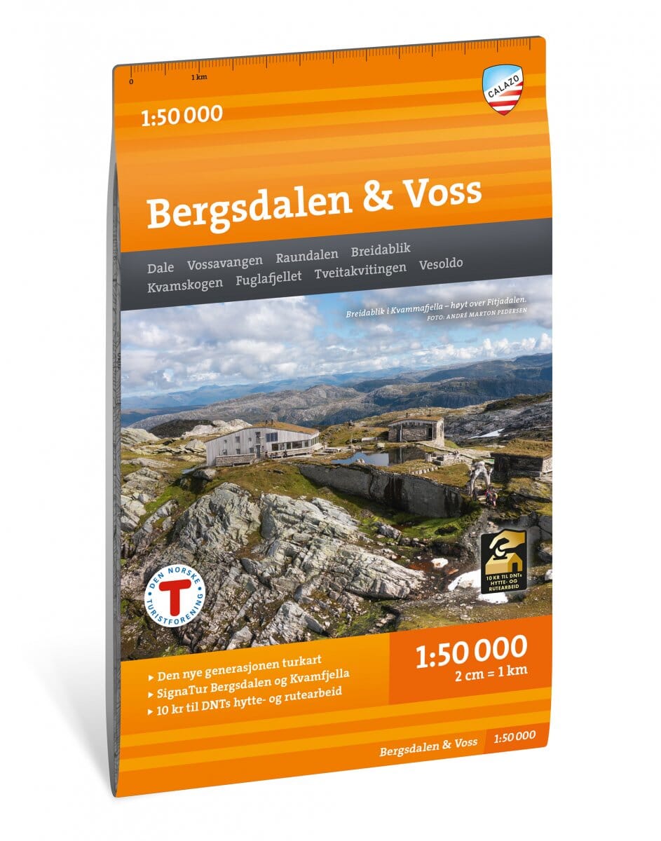 Carte de randonnée - Bergsdalen & Voss (Norvège) | Calazo - 1/50 000 carte de randonnée Calazo 