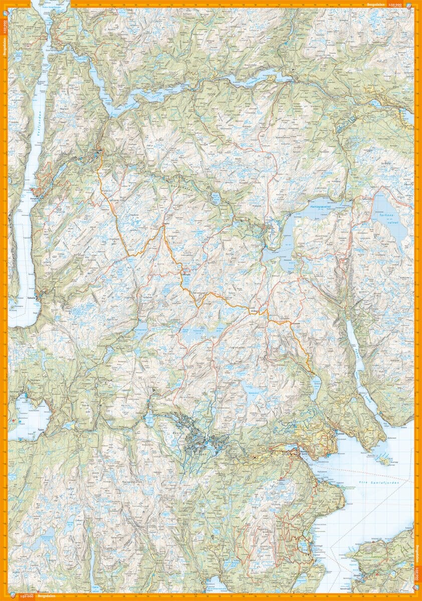 Carte de randonnée - Bergsdalen & Voss (Norvège) | Calazo - 1/50 000 carte de randonnée Calazo 