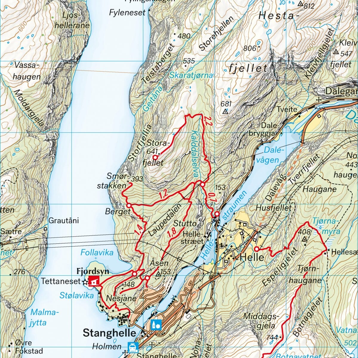 Carte de randonnée - Bergsdalen & Voss (Norvège) | Calazo - 1/50 000 carte de randonnée Calazo 