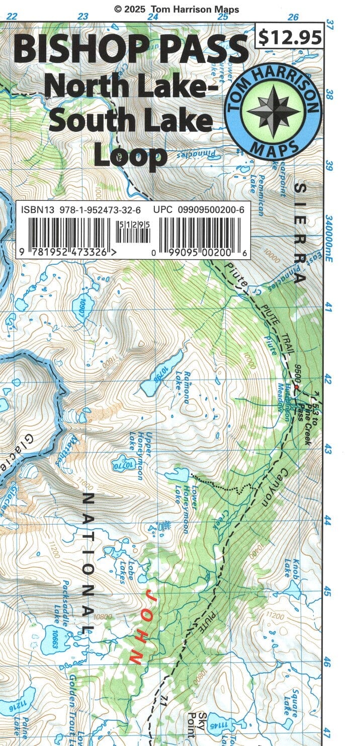 Carte de randonnée – Bishop Pass | Tom Harrison Maps carte de randonnée Tom Harrison Maps 