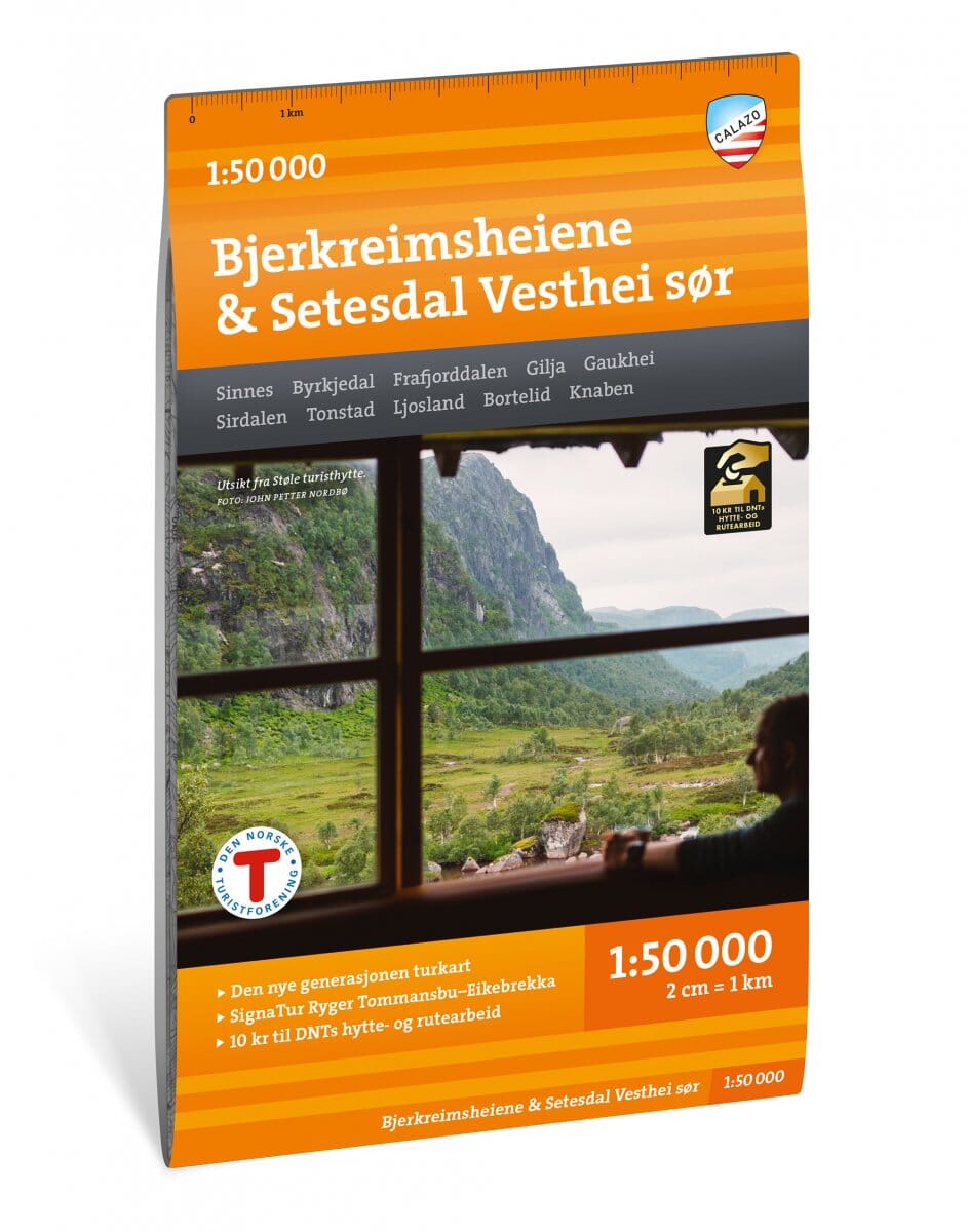 Bjerkreimsheiene & Setesdal Vesthei sør hiking map 1:50,000 | Calazo ...