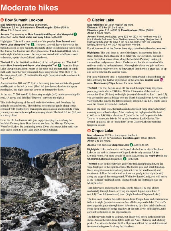 Carte de randonnée - Bow Lake (PN Banff et Jasper, Alberta) & Saskatchewan crossing | Gem Trek carte de randonnée Gem Trek Publishing