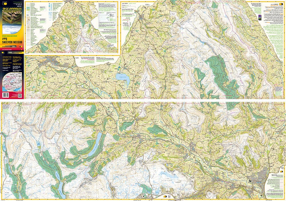 Carte de randonnée - Brecon Beacons Est XT40 | Harvey Maps - Ultramap carte de randonnée Harvey Maps 