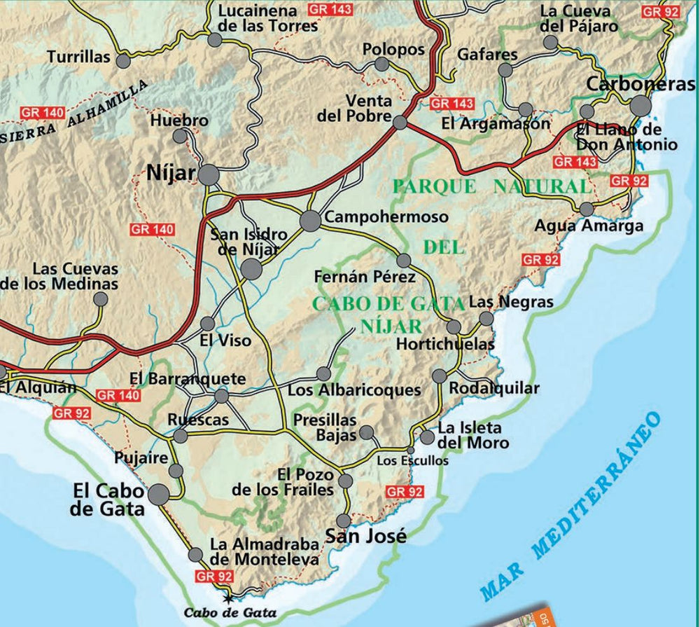 Carte de randonnée - Cabo de Gata, Nijar (Andalousie) | Alpina carte pliée Editorial Alpina 
