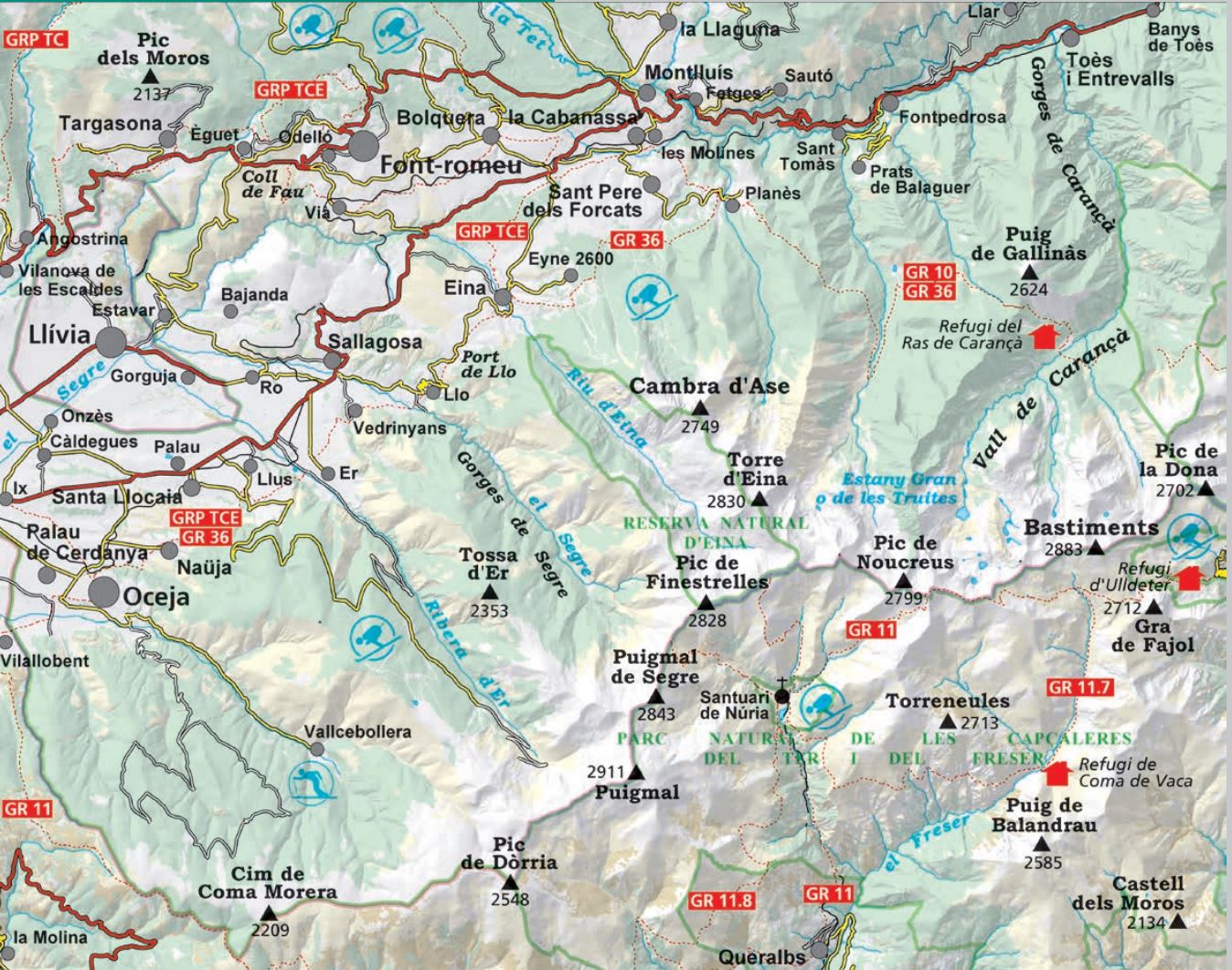 Carte de randonnée - Cambra d'Ase, Carança, Reserva natural d'Eina (Pyrénées catalanes) | Editorial Alpina carte de randonnée Editorial Alpina