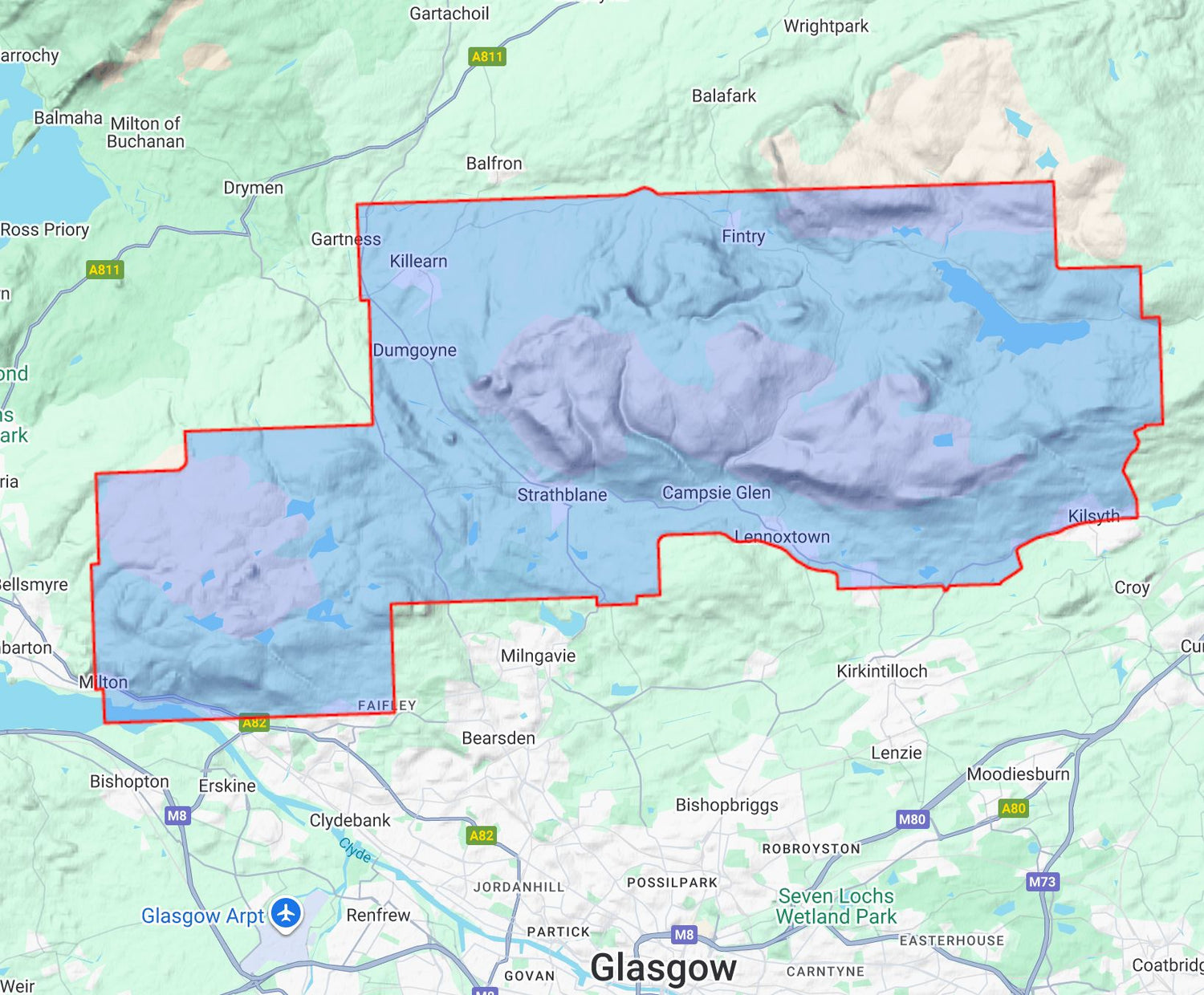 Carte de randonnée - Campsie Fells & Kilpatrick Hills XT40 (Écosse) | Harvey Maps - Ultramap carte de randonnée Harvey Maps 