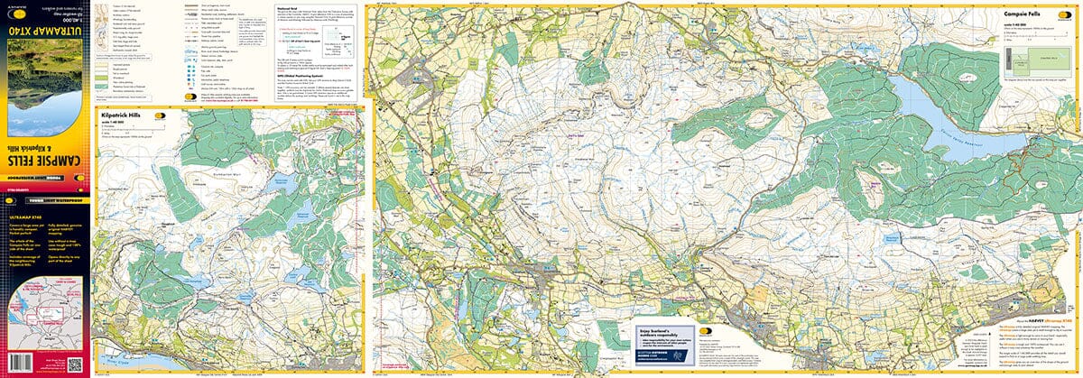 Carte de randonnée - Campsie Fells & Kilpatrick Hills XT40 (Écosse) | Harvey Maps - Ultramap carte de randonnée Harvey Maps 