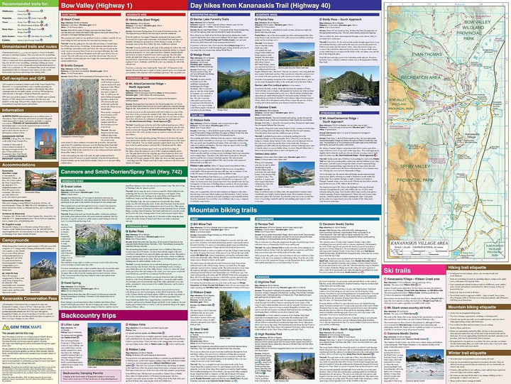 Carte de randonnée - Canmore & Kananaskis village (Alberta) | Gem Trek carte de randonnée Gem Trek Publishing 