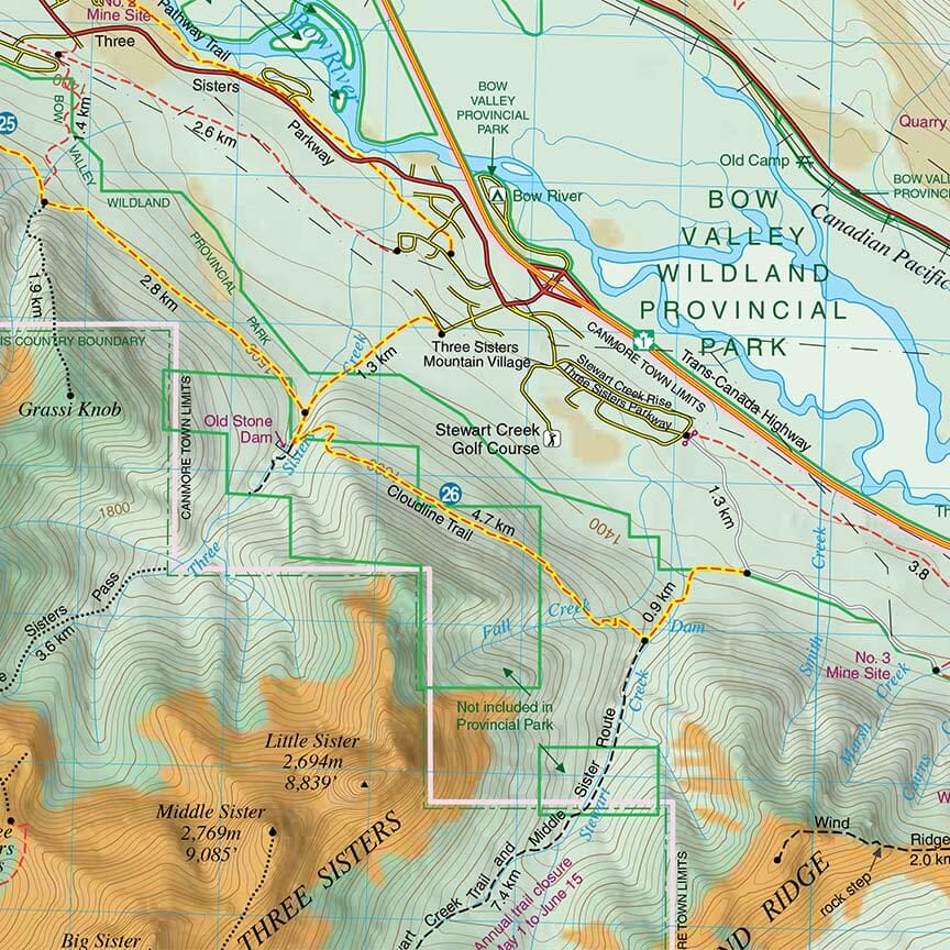 Carte de randonnée - Canmore Up-Close (PN Banff, Alberta) | Gem Trek carte pliée Gem Trek Publishing 