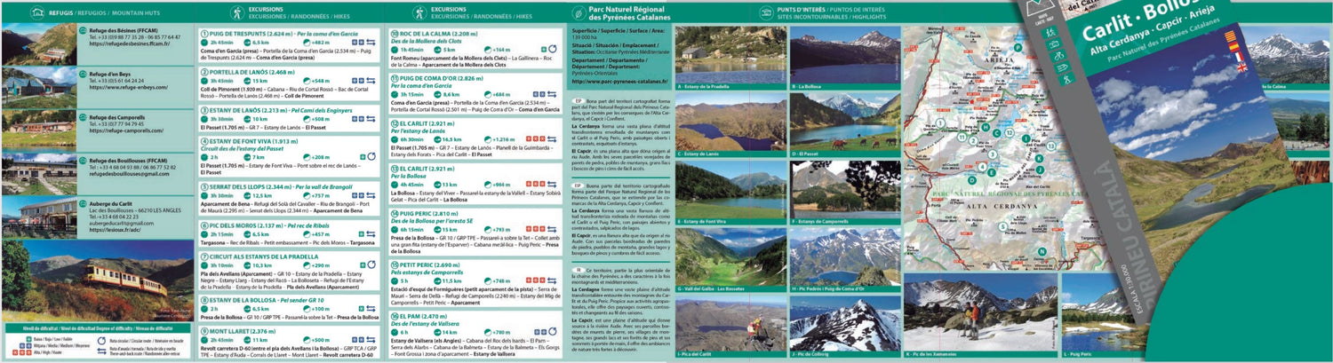 Carte de randonnée - Carlit, Bollosa (Pyrénées Catalanes) | Alpina carte de randonnée Editorial Alpina