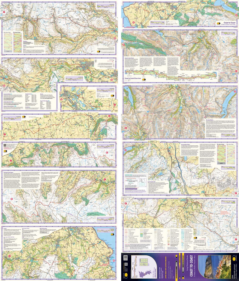 Carte de randonnée - Coast to Coast Ouest XT40 | Harvey Maps - National Trail maps carte de randonnée Harvey Maps 