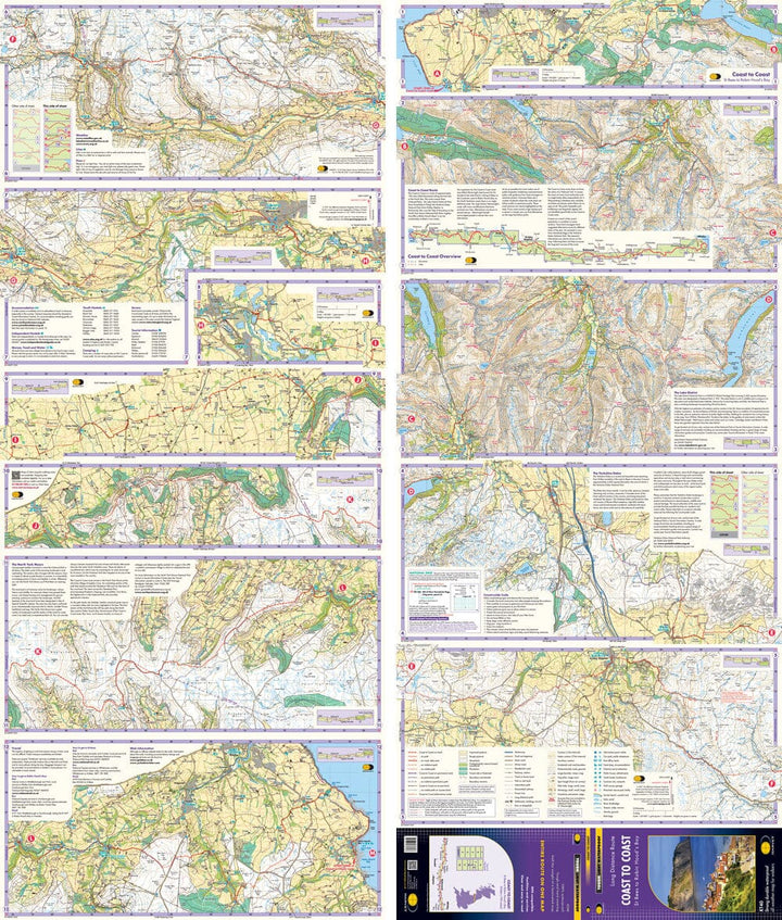 Carte de randonnée - Coast to Coast Ouest XT40 | Harvey Maps - National Trail maps carte de randonnée Harvey Maps 