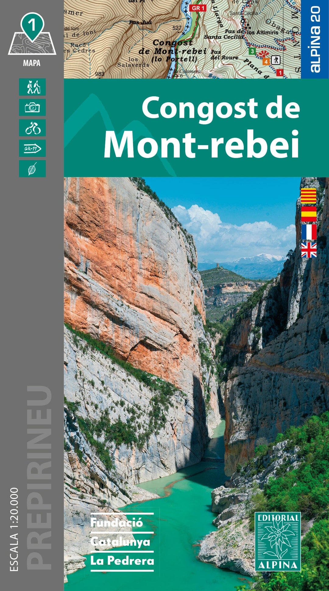 Carte de randonnée - Congost de Mont-Rebei (Catalogne) | Alpina carte pliée Editorial Alpina 