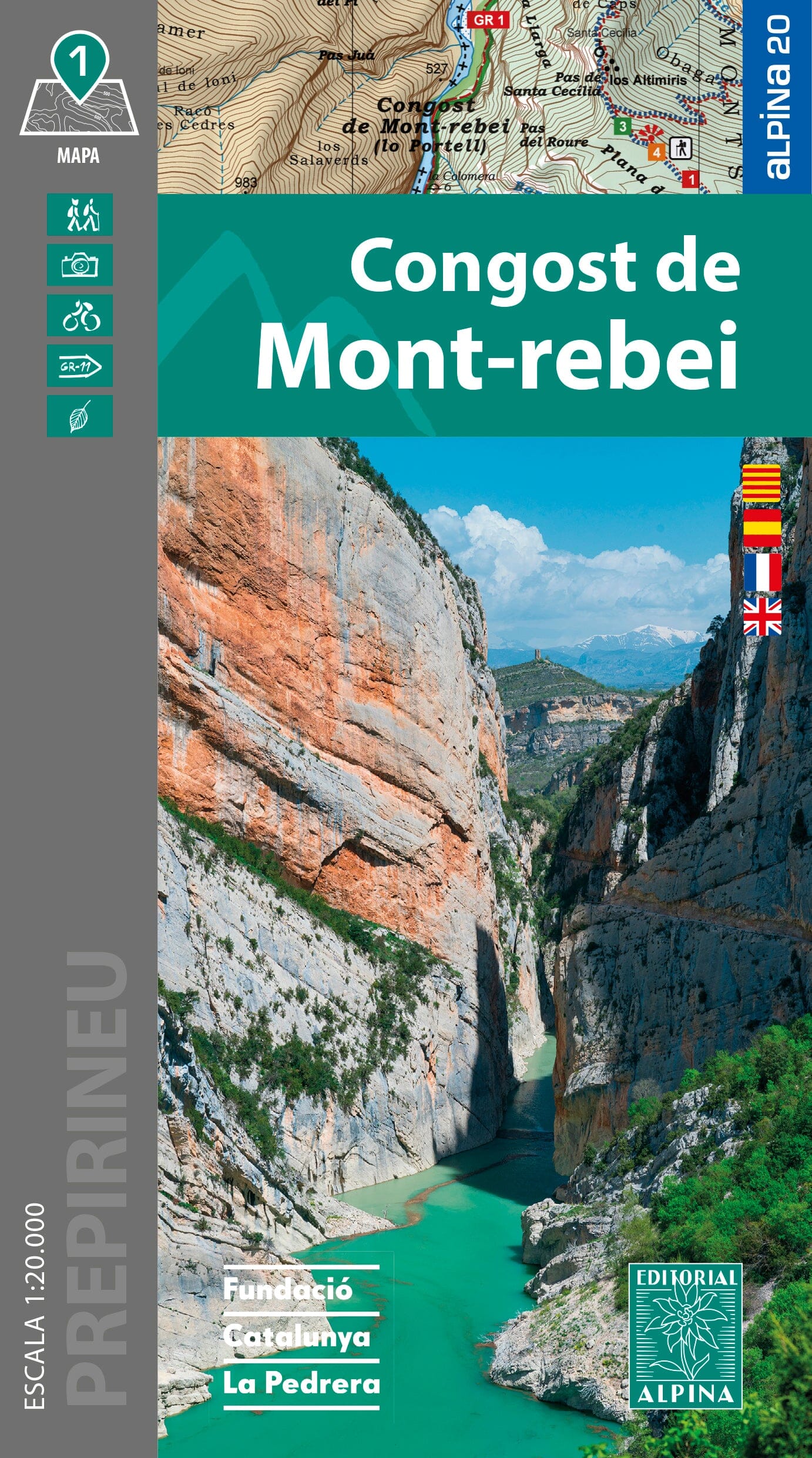 Carte de randonnée - Congost de Mont-Rebei (Catalogne) | Alpina carte de randonnée Editorial Alpina