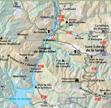 Carte de randonnée - Congost de Mont-Rebei (Catalogne) | Alpina carte de randonnée Editorial Alpina