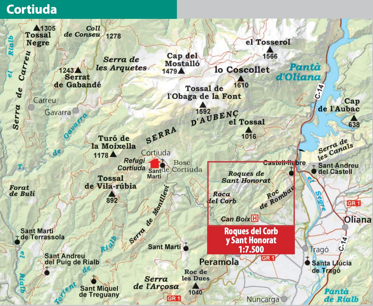 Carte de randonnée - Cortiuda, Serra d’Aubenç, El Corb, Sant Honorat | Alpina - 1:15 000 carte de randonnée Editorial Alpina 