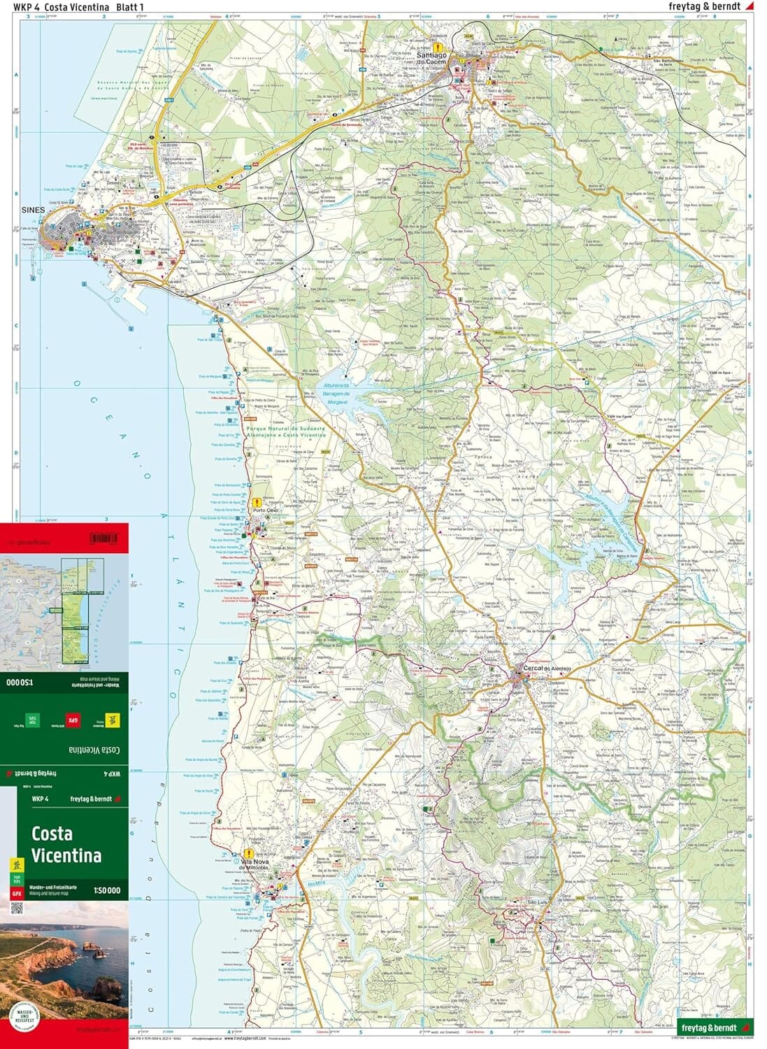 Carte de randonnée - Costa Vicentina 1:50 000 (Portugal) | Freytag & Berndt carte de randonnée Freytag & Berndt 