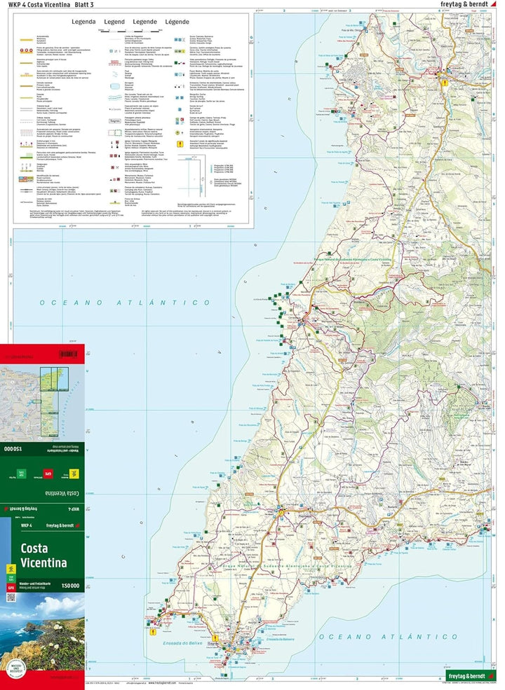Carte de randonnée - Costa Vicentina 1:50 000 (Portugal) | Freytag & Berndt carte de randonnée Freytag & Berndt 