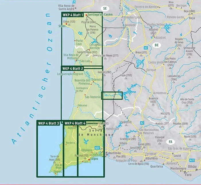 Carte de randonnée - Costa Vicentina 1:50 000 (Portugal) | Freytag & Berndt carte de randonnée Freytag & Berndt 