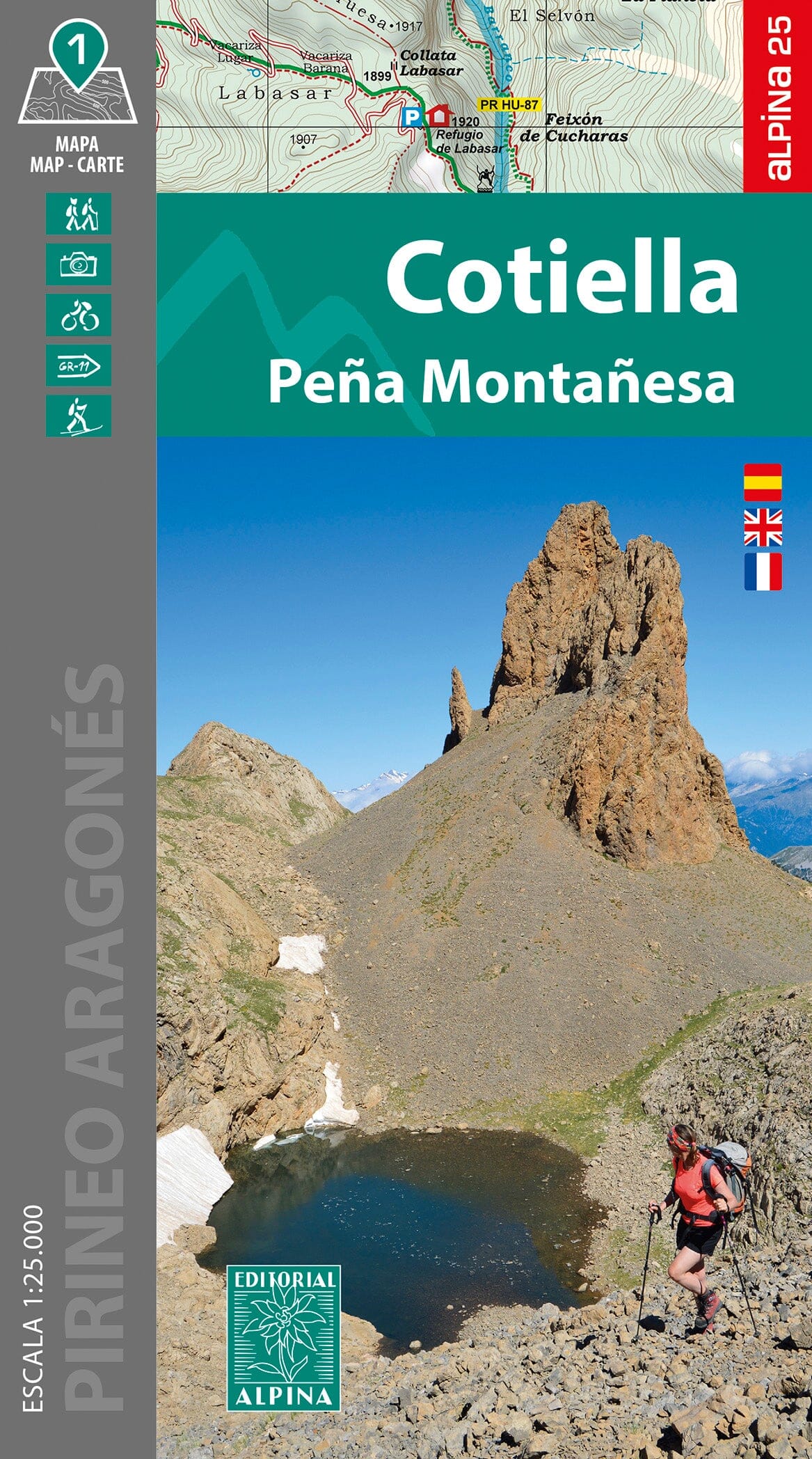 Carte de randonnée - Cotiella & Peña Montañesa (Pyrénées) | Alpina carte de randonnée Editorial Alpina