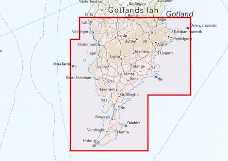 Carte de randonnée & cycliste - Södra Gotland (Suède) | Calazo carte pliée Calazo 