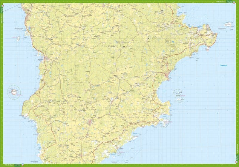 Carte de randonnée & cycliste - Södra Gotland (Suède) | Calazo carte pliée Calazo 