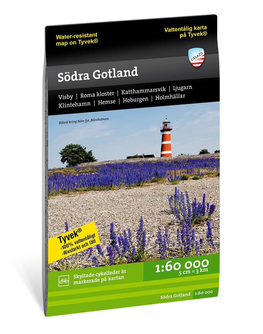 Carte de randonnée & cycliste - Södra Gotland (Suède) | Calazo carte pliée Calazo 